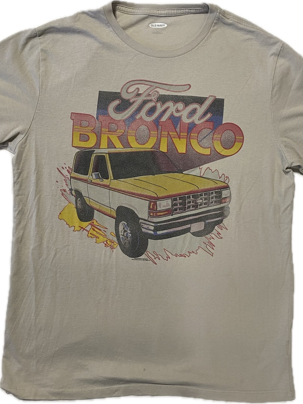 Beige Graphic Ford Bronco Short-Sleeve Tee
